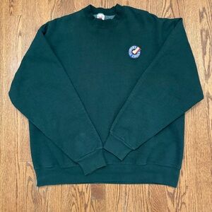 90s Vintage Fruit of the Loom Sweatshirt XL Dark Green Made in USA Pre Shrunk